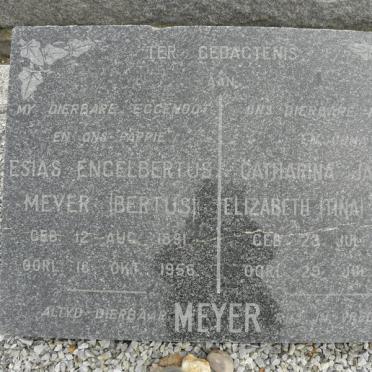 MEYER Esias Engelbertus 1891-1956 &amp; Catharina Jacoba Elizabeth NEL 1901-1991
