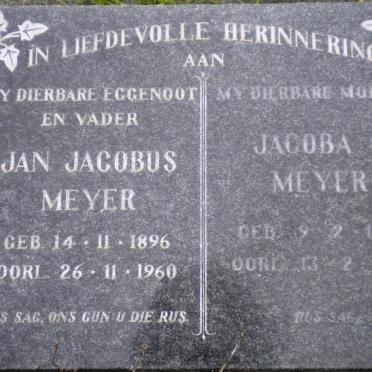 MEYER Jan Jacobus 1896-1960 &amp; Jacoba C. 1894-1982