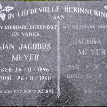 MEYER Jan Jacobus 1896-1960 &amp; Jacoba C. 1894-1982