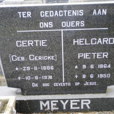 MEYER Helgard Pieter 1864-1950 &amp; Gertie GERICKE 1886-1974