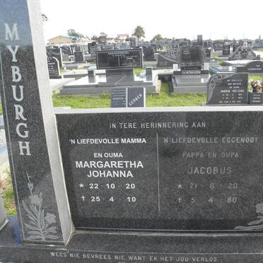 MYBURGH Jacobus 1920-1980 &amp; Margaretha Johanna 1920-2010
