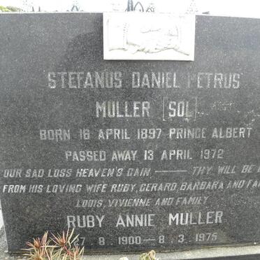 MULLER Stefanus Daniel Petrus 1897-1972 &amp; Ruby Annie 1900-1975
