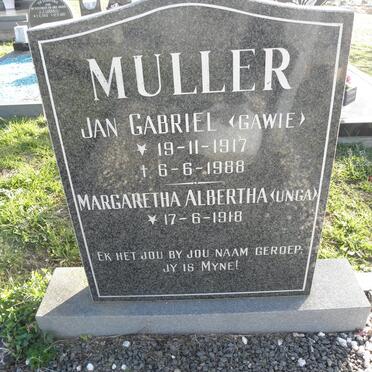 MULLER Jan Gabriel 1917-1988 &amp; Margaretha Albertha 1918-