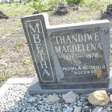 MBETHA Thandiwe Magdelena 1871-1978