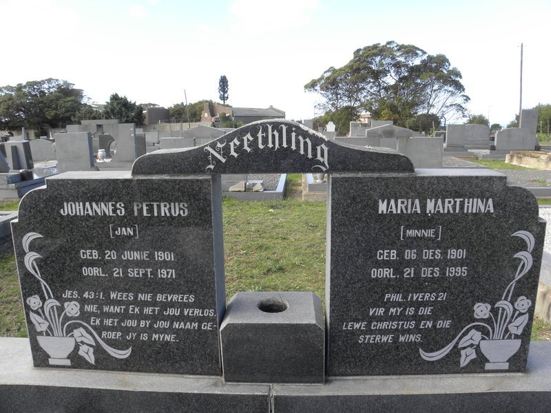 NEETHLING Johannes Petrus 1901-1971 &amp; Maria Marthina 1901-1995