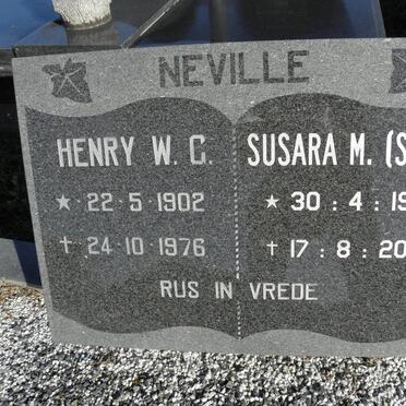 NEVILLE Henry W.G. 1902-1976 &amp; Susara M. 1904-2000