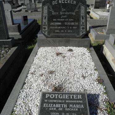 NECKER Jacomina Elizabeth, de nee VAN NIEKERK 1887-1974 :: POTGIETER Maria Elizabeth DE NECKER 1916-2001