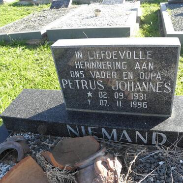 NIEMAND Petrus Johannes 1931-1996