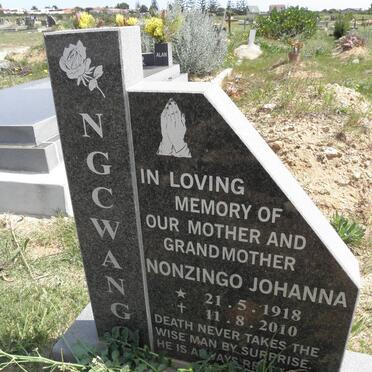 NGCWANGO Nonzingo Johanna 1918-2010