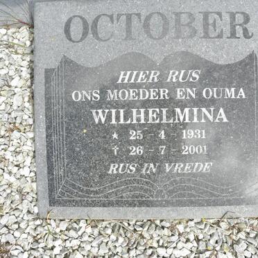 OCTOBER Wilhelmina 1931-2001