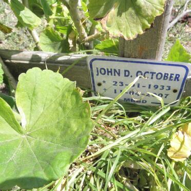OCTOBER John D. 1933-2007