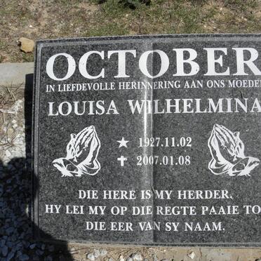 OCTOBER Louisa Wilhelmina 1927-2007