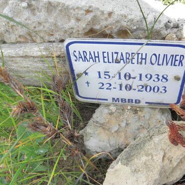 OLIVIER Sarah Elizabeth 1938-2003