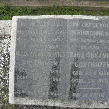 OOSTHUIZEN Nicolaas Josephus 1891-1958 &amp; Sara Susanna 1888-1969