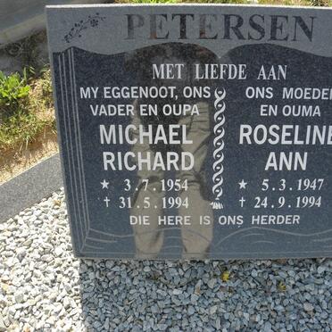 PETERSEN Michael Richard 1954-1994 &amp; Roseline Ann 1947-1994