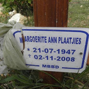 PLAATJIES Margoerite Ann 1947-2008