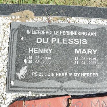 PLESSIS Henry, du 1934-2003 &amp; Mary 1939-2007