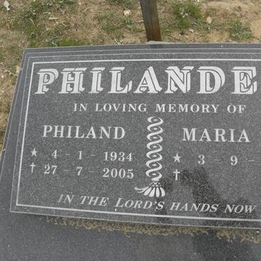 PHILANDER Philand 1934-2005 &amp; Maria M. 1931-
