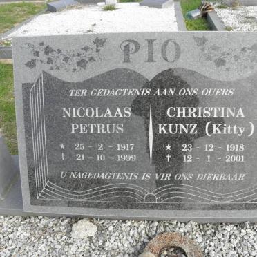 PIO Nicolaas Petrus 1917-1999 &amp; Christina KUNZ 1918-2001