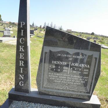 PICKERING Dennis 1920-1994 &amp; Johanna 1925-1997