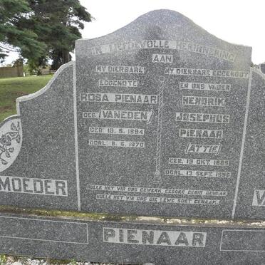 PIENAAR Hendrik Josephus 1885-1956 &amp; Rosa VANEDEN 1894-1970