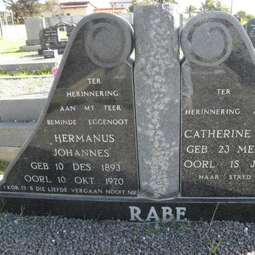 RABE Hermanus Johannes 1893-1970 &amp; Catherine 1906-1987