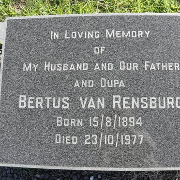 RENSBURG Bertus, van 1894-1977