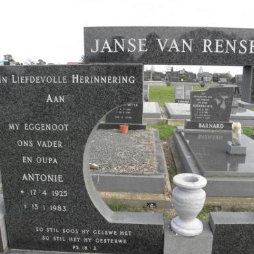 RENSBURG Antonie, Janse van 1925-1983