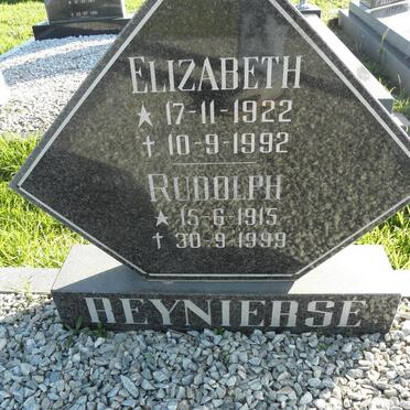 REYNIERSE Rudolph 1915-1999 &amp; Elizabeth 1922-1992