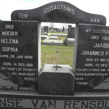 RENSBURG Jakob Johannes Petrus, Janse van 1888-1968 &amp; Helena Sophia GOUWS 1899-1981