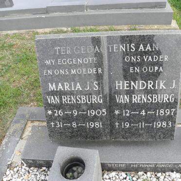 RENSBURG Hendrik J., van 1897-1983 &amp; Maria J.S. 1905-1981