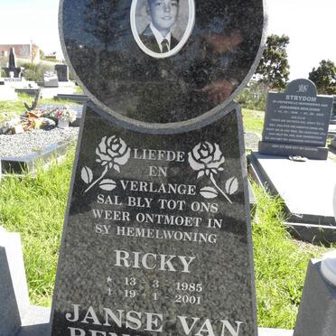 RENSBURG Ricky, Janse van 1985-2001