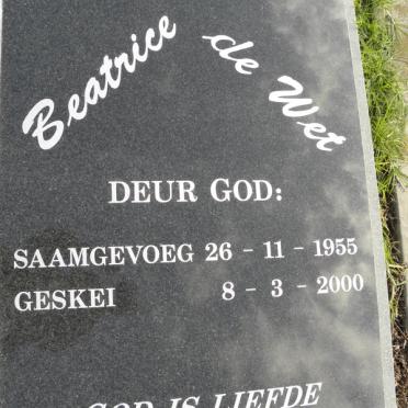 RENSBURG Beatrice De Wet, Janse van 1955-2000