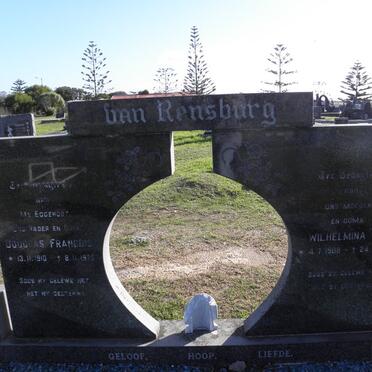 RENSBURG Douglas Francois, van 1910-1975 &amp; Wilhelmina C. 1908-1979
