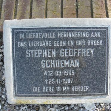 SCHOEMAN Stephen Geoffrey 1965-1987