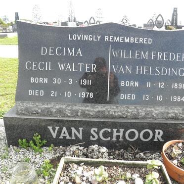 SCHOOR Willem Frederik van Helsdingen, van 1898-1984 :: VAN SCHOOR Decima Cecil Walter 1911-1978