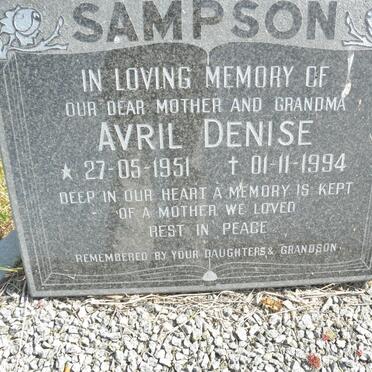 SAMPSON Avril Denise 1951-1994