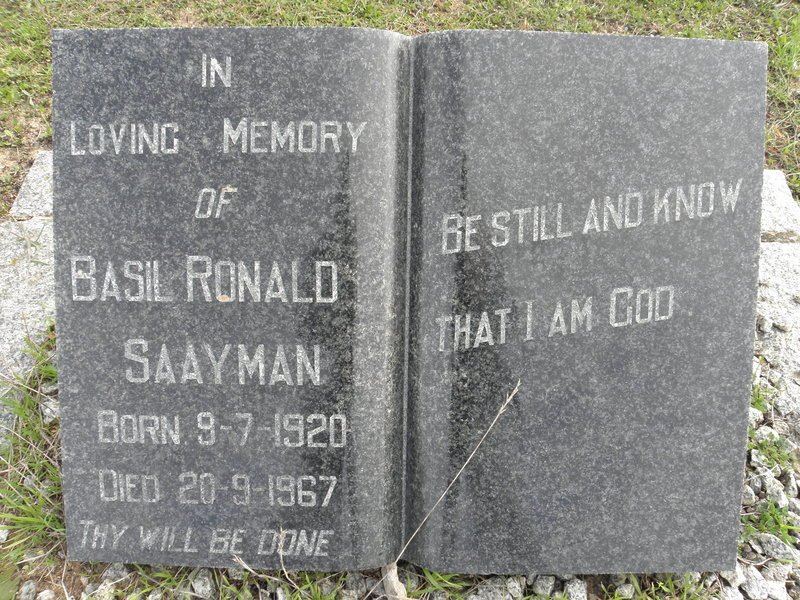 SAAYMAN Basil Ronald 1920-1967