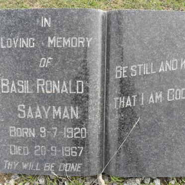SAAYMAN Basil Ronald 1920-1967