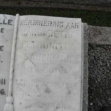 SAUERMAN Margaretha Petronella nee BOTHA 1924-1995