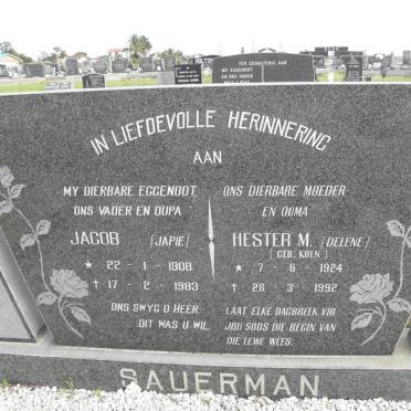 SAUERMAN Jacob 1908-1983 &amp; Hester M. KOEN 1924-1992