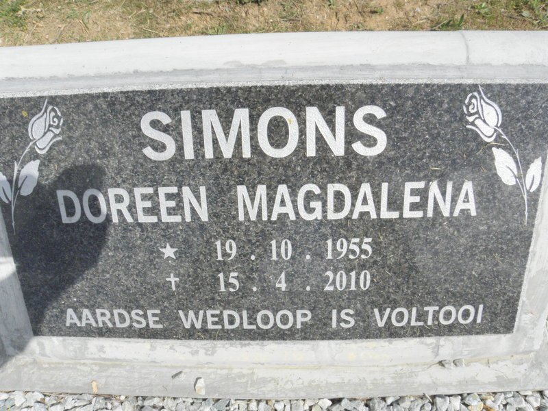 SIMONS Doreen Magdalena 1955-2010