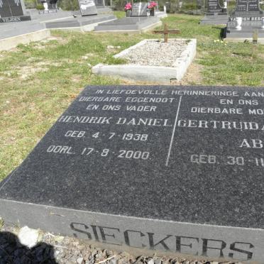 SIECKERS Hendrik Daniel 1938-2000 &amp; Gertruida Abigael 1937-