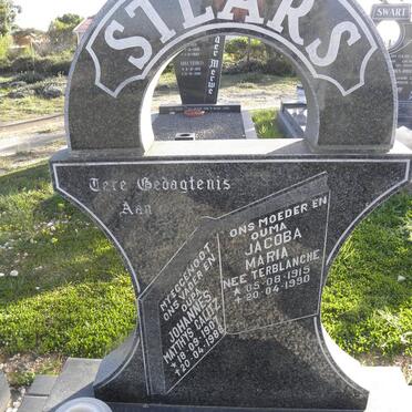 STEARS Johannes Matthys Calitz 1907-1988 &amp; Jacoba Maria TERBLANCHE 1915-1990