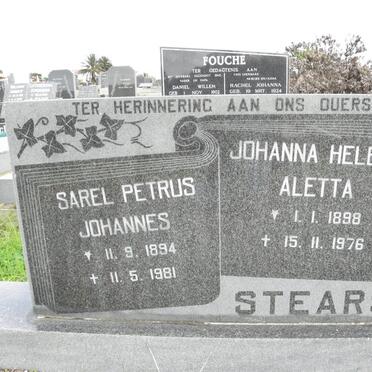 STEARS Sarel Petrus Johannes 1894-1981 &amp; Johanna Helena Aletta 1898-1976