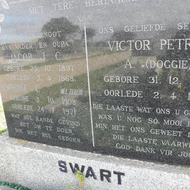 SWART Jacob J.C. 1897-1968 &amp; Hendrika C. ZEELIE 1908-1971 :: SWART Victor Petrus A. 1938-1966