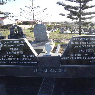 TERBLANCHE P.W. 1919-1988 &amp; E.M. 1926-2010