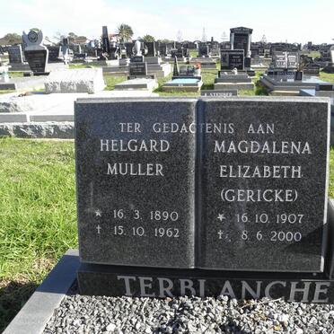 TERBLANCHE Helgard Muller 1890-1962 &amp; Magdalena Elizabeth GERICKE 1907-2000