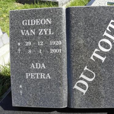 TOIT Gideon Van Zyl, du 1920-2001 &amp; Ada Petra