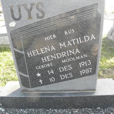 UYS Helena Matilda Hendrina nee MOOLMAN 1913-1987